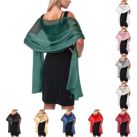 LIUYUNNN Capes for Women Dressy Elegant Women's Shawl Wrap Evening Party Bridal Silk Scarf Champagne Color Fashionable Stole For Dresses And Qipao, One Size