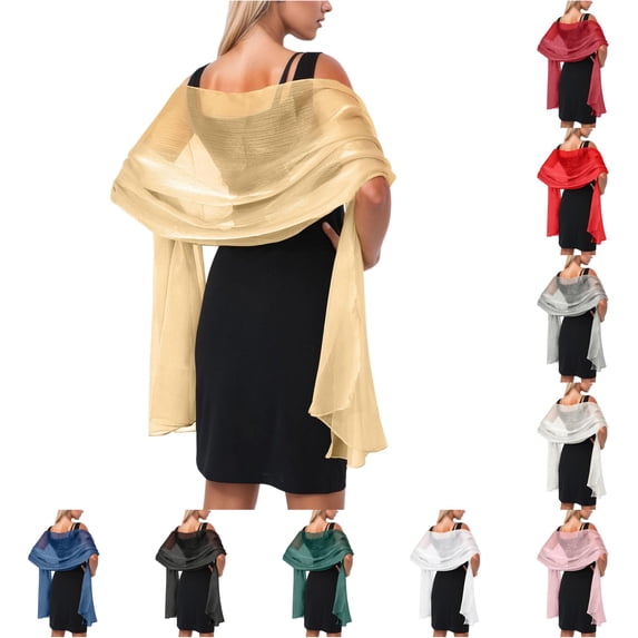 LIUYUNNN Capes for Women Dressy Elegant Women's Shawl Wrap Evening Party Bridal Silk Scarf Champagne Color Fashionable Stole For Dresses And Qipao, One Size