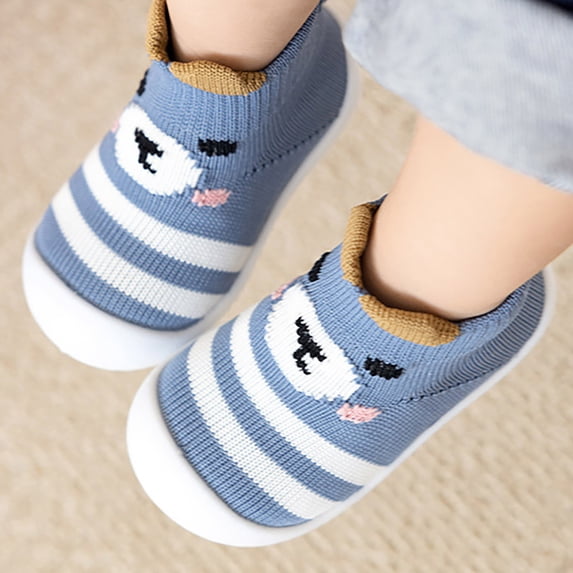 LIUYUNNN Cartoon Animal Baby Walking Shoes Knitted Breathable Lightweight Soft Sole Non And Drop Proof Baby Shoes Sneaker High Top, Size 9-12 Months
