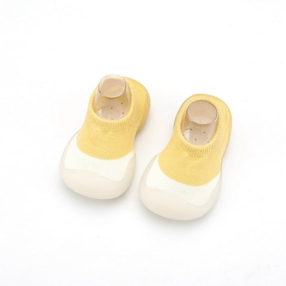 LIUYUNNN Child Solid Color First Walker Shoes with Grip Sneakers Floor Slippers Boys toddler walking shoes 3-6 Months Boys Girls Four Seasons Outfits