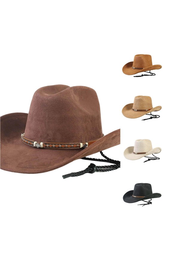 Cowboy Spur Straps Western Cowboy Hat Classic Fashion Jazz Hat For And Sun Cowboy Hat, One Size