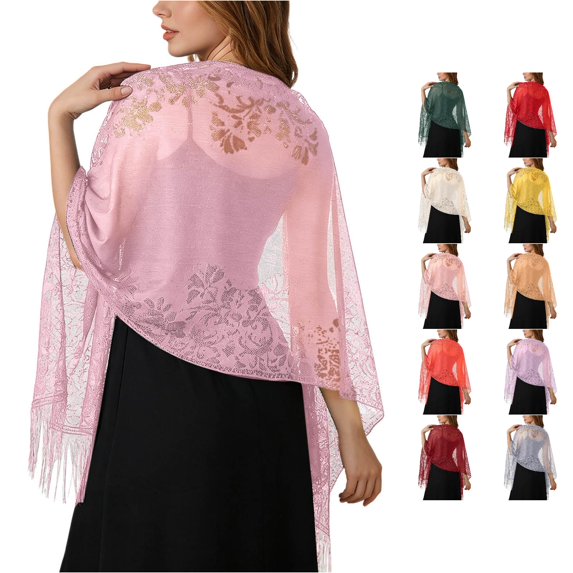 LIUYUNNN Dress Shawl with Sleeves Elegant Lace Shawl Wrap For Wedding Bride Bridesmaid Evening Dress Cheongsam And Party Banquet, One Size