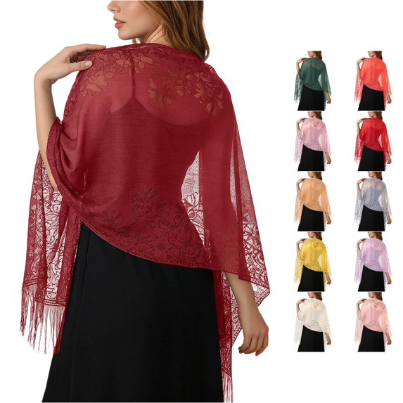 LIUYUNNN Dress Shawl with Sleeves Elegant Lace Shawl Wrap For Wedding Bride Bridesmaid Evening Dress Cheongsam And Party Banquet, One Size