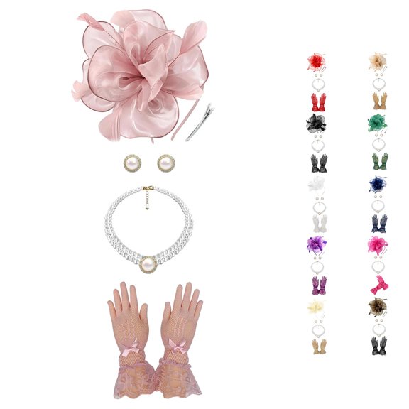 LIUYUNNN Face Headpiece For Performance With Headband Hair Earrings And Necklace – 4 Piece For Party Festival And Show, One Size