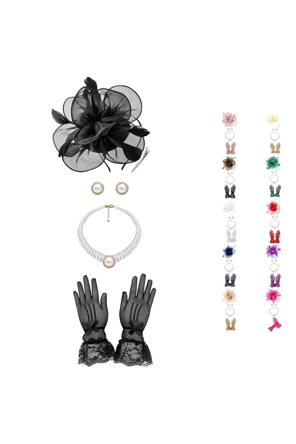 Face Headpiece For Performance With Headband Hair Earrings And Necklace – 4 Piece For Party Festival And Show, One Size