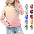 thumbnail image 1 of LIUYUNNN Girls' Autumn And Winter Gradient Printed Round Neck Long Sleeved Casual Hoodless Sweatshirt Hoodie for Girls, Size 2-3 Years, 1 of 4