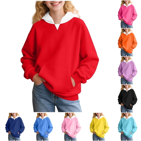 LIUYUNNN Girls Teal Zip up Hoodie Girls Hoodies & Sweatshirts Long Sleeve Casual Pullover Soft Comfortable Kids Sweatshirt For Spring And Fall, Size 14-15 Years