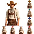 thumbnail image 1 of LIUYUNNN Hard Hat Cowboy for Men Western Cowboy Hat With Fringe Folded Brim Fedora For, Size A, 1 of 4