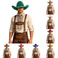 thumbnail image 1 of LIUYUNNN Hard Hat Cowboy for Men Western Cowboy Hat With Fringe Folded Brim Fedora For, Size A, 1 of 4