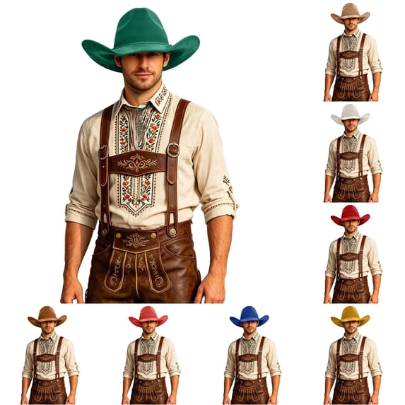 LIUYUNNN Hard Hat Cowboy for Men Western Cowboy Hat With Fringe Folded Brim Fedora For, Size A