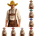 thumbnail image 1 of LIUYUNNN Hard Hat Cowboy for Men Western Cowboy Hat With Fringe Folded Brim Fedora For, Size A, 1 of 4