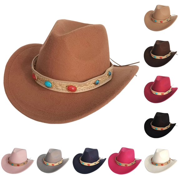 LIUYUNNN Hat Lights up Cowboy Hat Western Style Fedora European & Fashion & Couples Hat, One Size