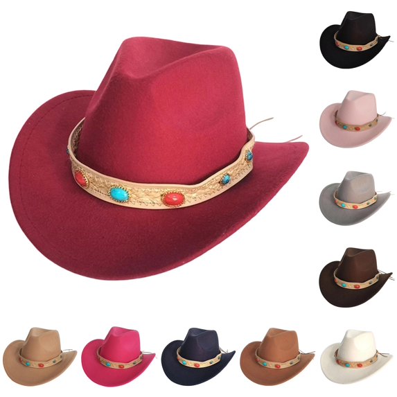 LIUYUNNN Hat Lights up Cowboy Hat Western Style Fedora European & Fashion & Couples Hat, One Size