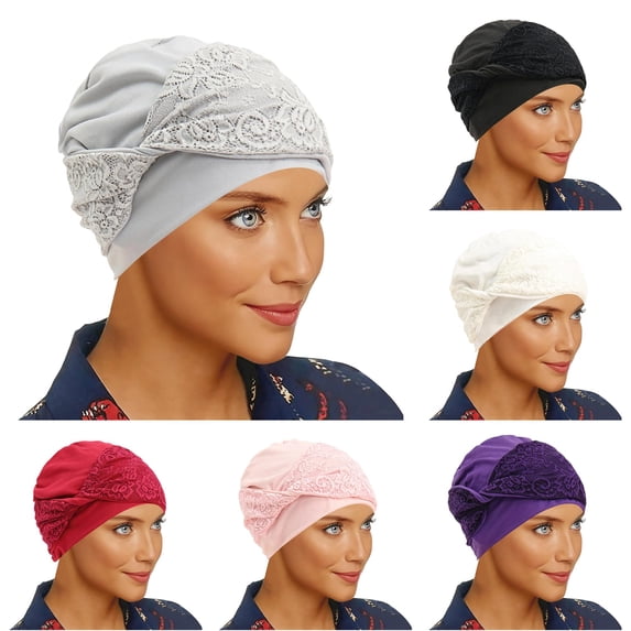 LIUYUNNN Headband Sweat Soft Breathable Lace Hijab Cap Seamless Under Scarf For Lightweight Stretchy Inner Bonnet, One Size