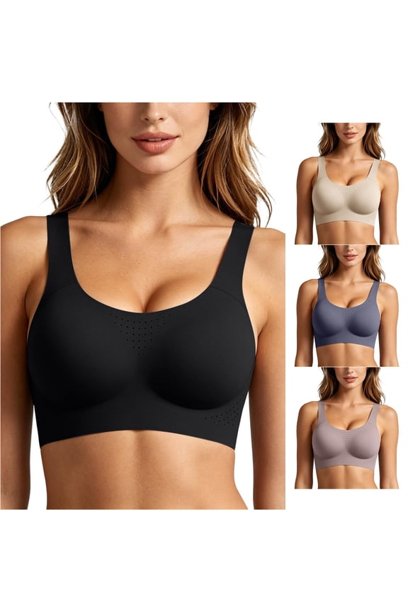 High Full Coverage Sports Bra For Supportive Workout Top With Side Sweat And Wide Straps For Running Yoga Gym Womens Comfort Workout Sports Bra, Size L/80/36