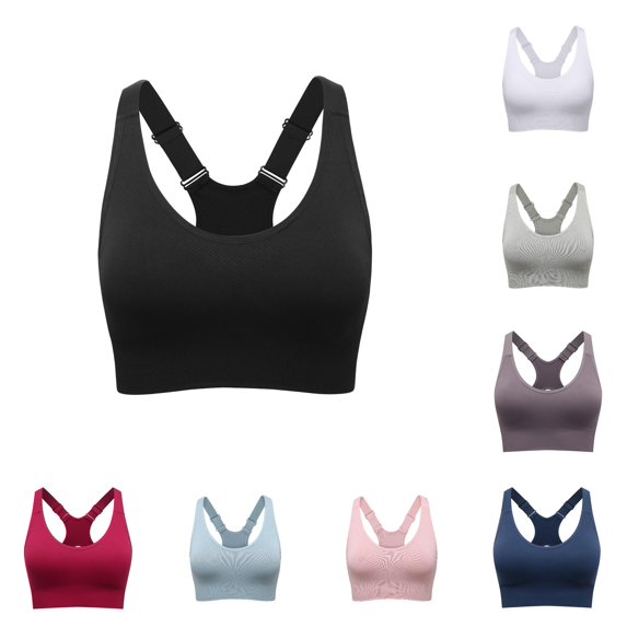 LIUYUNNN High Plus Size Sports Bra For Women Front Adjustable Straps Wirefree Support Workout Yoga Running Athletic Top Keyhole Sports Bra, Size XXL