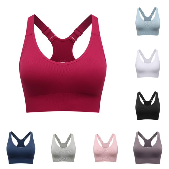 LIUYUNNN High Plus Size Sports Bra For Women Front Adjustable Straps Wirefree Support Workout Yoga Running Athletic Top Keyhole Sports Bra, Size XXXL