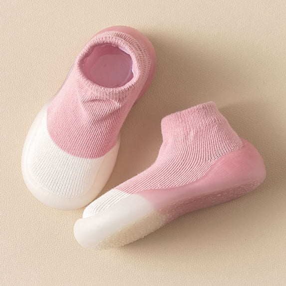 LIUYUNNN Solid Color Sock Shoes with Soft Rubber Soles Slipper Breathable Slippers Boys baby walking shoes 9-12 Months Boys Girls Four Seasons Outfits