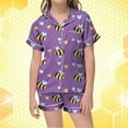 thumbnail image 1 of LIUYUNNN Kids Boy Pajama Set Bee Kids Button Down Pajamas Set Classic Loungewear Tween Pajamas 4-5 Years Boys Girls Fall Outfits, 1 of 3