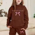 thumbnail image 1 of LIUYUNNN Kids Boys Girls Active 2 Piece Long Sleeve Solid Color Coffee Pullover Hoodie Sweatshirt Sweatpants Set Fall Winter Clothes Clothes for Girls 4-5 Years Boys Girls Fall and Winter Outfits, 1 of 3