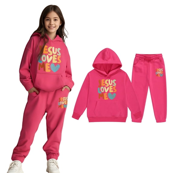 LIUYUNNN Kids Boys Girls Active Sweatsuit 2PC Long Sleeve Letter Pullover Pullover Hoodie Sweatpants Joggers Set Fall Clothes Girls Size 10-11 Years Clothes Boys Girls Fall and Winter Outfits
