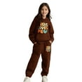 thumbnail image 1 of LIUYUNNN Kids Boys Girls Active Sweatsuit 2PC Long Sleeve Letter Pullover Soft Hoodie Sweatpants Joggers Set Warm Fall Winter Clothes Tween Clothes 4-5 Years Boys Girls Fall and Winter Outfits, 1 of 5