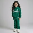 thumbnail image 1 of LIUYUNNN Kids Boys Girls Active Sweatsuit 2PC Long Sleeve Solid Color Pullover Pullover Hoodie Leggings Pants Fall Winter Clothes Girl Clothes 12-13 Years Boys Girls Fall and Winter Outfits, 1 of 5