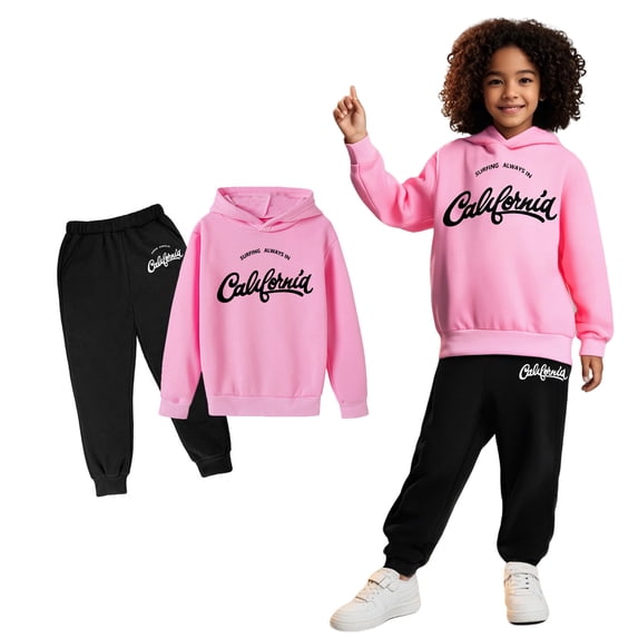 LIUYUNNN Kids Boys Girls Sweatsuit Set 2 Piece Long Sleeve Letter Pullover Sweatshirt and Jogger Pants Fall Clothes Toddler Boys Clothes 11-12 Years Boys Girls Fall and Winter Outfits