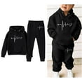 thumbnail image 1 of LIUYUNNN Kids Boys Girls Sweatsuit Set 2PC Long Sleeve Black Letter California Pullover Hoodie Sweatpants Joggers Set Fall Winter Clothes Boy Clothes 8-10 Years Boys Girls Autumn and Winter Outfits, 1 of 4