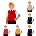 thumbnail image 1 of LIUYUNNN Kids Boys Girls V Neck Vest Sweater Sleeveless Warm Knitted Pullover Knitwear Tops Baby Girl Sweater Tunic, Size 3-4 Years, 1 of 8