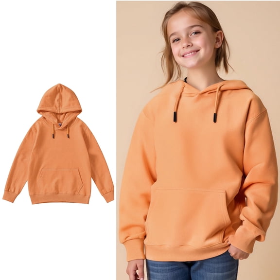LIUYUNNN Kids Boys Hoodie Kids Pullover Orange Hooded Casual Long Sleeve Hoodies Fall Winter Clothes Kids Boys Clothes 3-4 Years Boys Girls Fall Outfits