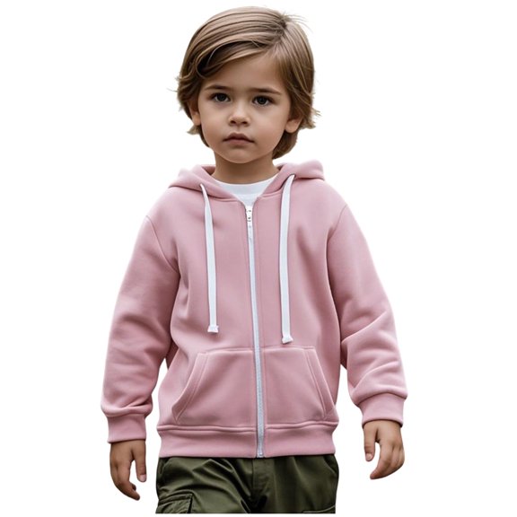LIUYUNNN Kids Boys Hoodie Kids Zipper Pink Hoodie Casual Long Sleeve Hoodies Warm Fall Winter Clothes Size 6-7 Years Boys Clothes Boys Girls Fall Outfits