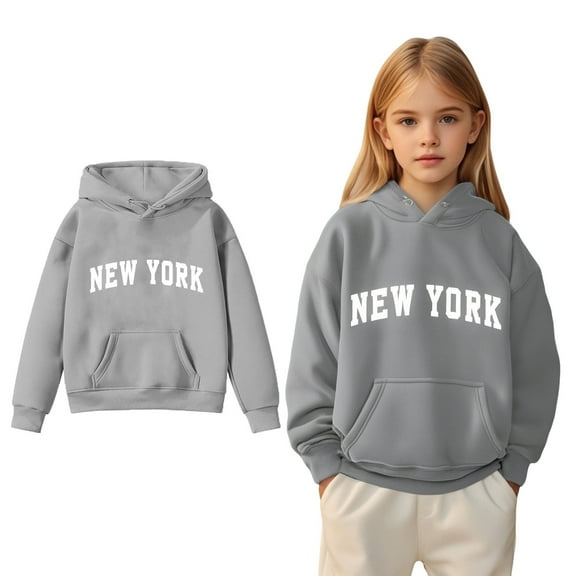 LIUYUNNN Kids Boys Hoodie Letter Graphic Pullover Hooded Long Sleeve Soft Sweatshirts Top Fall Clothes Little Girl Clothes 7-8 Years Boys Girls Fall Outfits