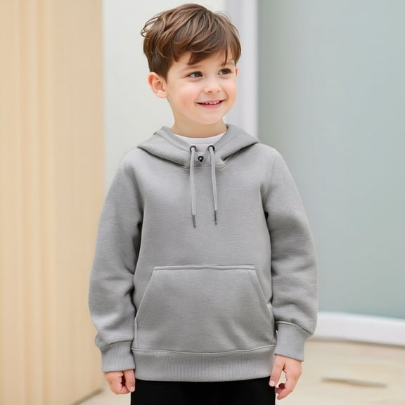 LIUYUNNN Kids Boys Hoodie Pullover Grey Hoodie Casual Long Sleeve Sweatshirts Winter Clothes Kids Girl Clothes 6-8 Years Boys Girls Fall Outfits