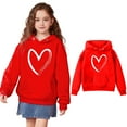thumbnail image 1 of LIUYUNNN Kids Boys Hoodies Kids Pullover Red Hooded Long Sleeve Pullover Hoodie Sweatshirt Fall Winter Clothes Size 5-6 Years Girls Clothes Boys Girls Fall Outfits, 1 of 4