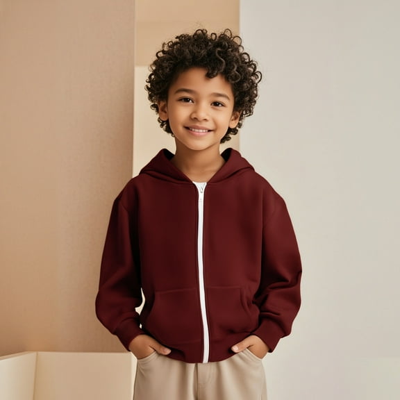 LIUYUNNN Kids Boys Hoodies Kids Zipper Hoodie Casual Long Sleeve Hoodies Fall Winter Clothes 6-7 Years Girl Clothes Boys Girls Fall Outfits