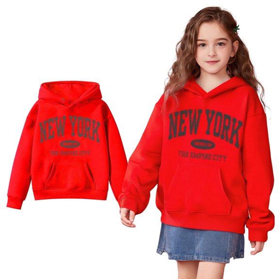 LIUYUNNN Kids Boys Hoodies Letter Graphic Pullover Hooded Long Sleeve Pullover Hoodie Sweatshirt Fall Clothes Boy Clothes 11-12 Years Boys Girls Fall Outfits