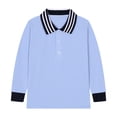 thumbnail image 1 of LIUYUNNN Kids Boys Polo Shirts Long Sleeve Blue Button down Shirt Boys School Uniforms Collared Shirts 6-7 Years Boy Shirts Size Boys Girls Four Seasons Outfits, 1 of 3