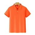 thumbnail image 1 of LIUYUNNN Kids Polo Shirts Boys Short Sleeve Boys Orange Button up Shirt School Uniform Classic 7-8 Years Boys Size ClothesBoys Girls Four Seasons Outfits, 1 of 6