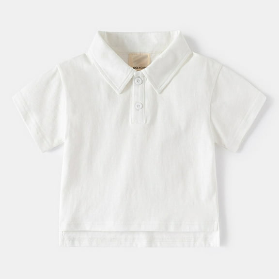 LIUYUNNN Kids Boys' Polo Shirts Short Sleeve Boys White Button down Shirt Boys Uniform Shirts Collared Shirt 5-6 Years Boys Shirts Size Boys Girls Four Seasons Outfits