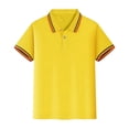 thumbnail image 1 of LIUYUNNN Kids Boys Polo Shirts Short Sleeve Boys Yellow Button down Shirt School Uniforms Boys Collared Shirts XL16 Size Boys ClothesBoys Girls Four Seasons Outfits, 1 of 2