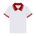 thumbnail image 1 of LIUYUNNN Kids Boys Polo Shirts Short Sleeve Red Button down Shirt Boys School Uniform Classic 11-12 Years Boys ShirtsBoys Girls Four Seasons Outfits, 1 of 2