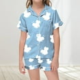thumbnail image 1 of LIUYUNNN Kids Boys Satin Pajamas Set Bee Kids Button Down Pajamas Set Pajamas Sleepwear Outfits Girl Pjs Size 12-13 Years Boys Girls Fall Outfits, 1 of 3