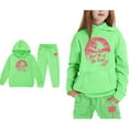 thumbnail image 1 of LIUYUNNN Kids Girls Boys Sweatsuit Set 2PC Long Sleeve Green Heart Pullover Hoodie Sweatpants Joggers Set Fall Clothes Teen Outfits for Girls 7-8 Yeats Trendy Boys Girls Autumn and Winter Outfits, 1 of 3