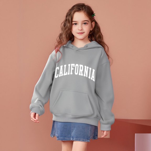 LIUYUNNN Kids Girls Hoodie Letter Graphic Pullover Hoodie Long Sleeve Pullover Hoodie Sweatshirt Fall Clothes Girls Clothes Size 4-5 Years Boys Girls Fall Outfits
