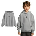 thumbnail image 1 of LIUYUNNN Kids Girls Hoodie Pullover Grey Hooded Long Sleeve Soft Sweatshirts Top Fall Clothes Little Girls Clothes 6-7 Years Boys Girls Fall Outfits, 1 of 7