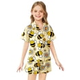 thumbnail image 1 of LIUYUNNN Kids Girls' Pajama Sets Bee Button Down Sleepwear Set Toddler Nightgown Christmas Pjs Girls 4-5 Years Boys Girls Fall Outfits, 1 of 3