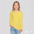 thumbnail image 1 of LIUYUNNN Kids Girls T Shirt Yellow Pullover Long Sleeve T Shirts Crewneck Tee Cotton T Shirt Boys Size Clothes4-5 Years Boys Girls Fall and Winter Outfits, 1 of 4