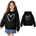 thumbnail image 1 of LIUYUNNN Kids Hoddies Kids Pullover Black Hoodies Long Sleeve Casual Basic Pullover Sweatshirt Hoodie Fall Clothes Size 6-7 Years Boys Clothes Boys Girls Fall Outfits, 1 of 4