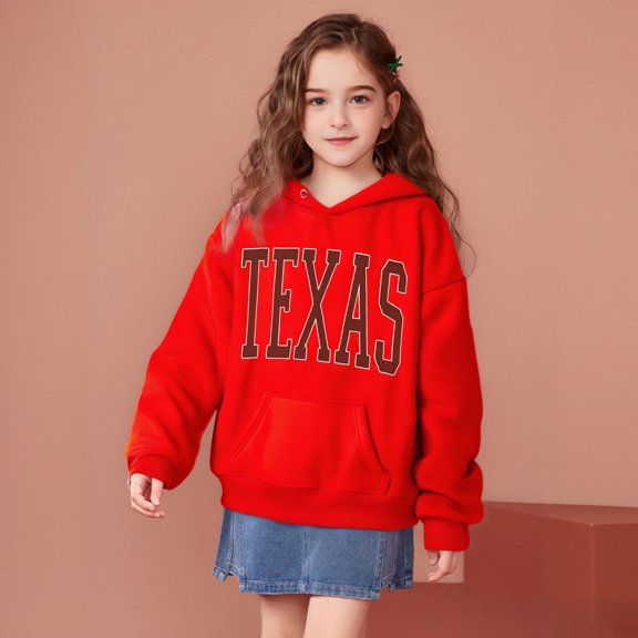 LIUYUNNN Kids Hoddies Letter Graphic Pullover Hooded Lightweight Long Sleeve Hoodies Fall Clothes Kids Girl Clothes 8-10 Years Boys Girls Fall Outfits